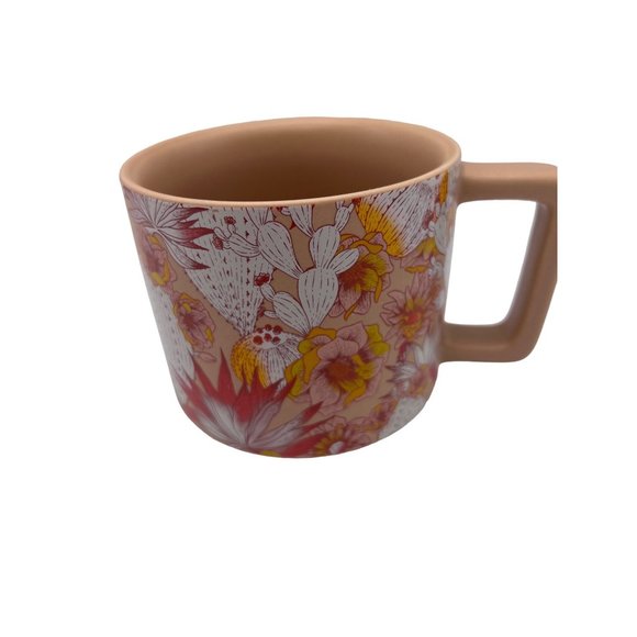 Starbucks 14oz Coffee mug cup pink Desert Design Cactus Florals Stackable Cacti - Picture 2 of 8